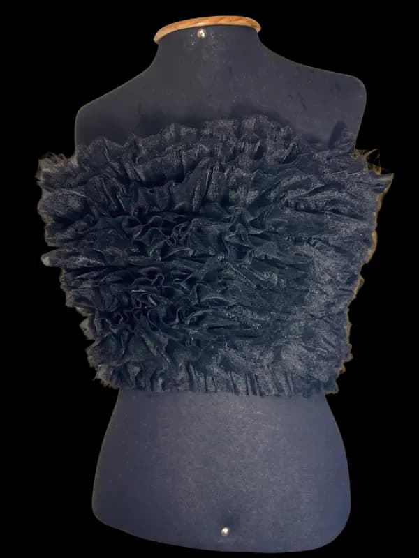 Top Tomara que Caia de Tule Preto