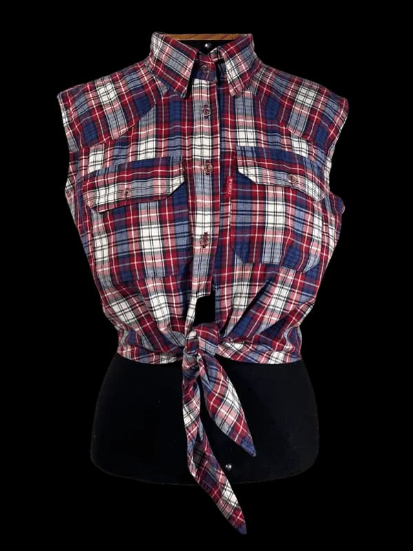 Camisa xadrez amarrada (cropped Mr. Ghost)