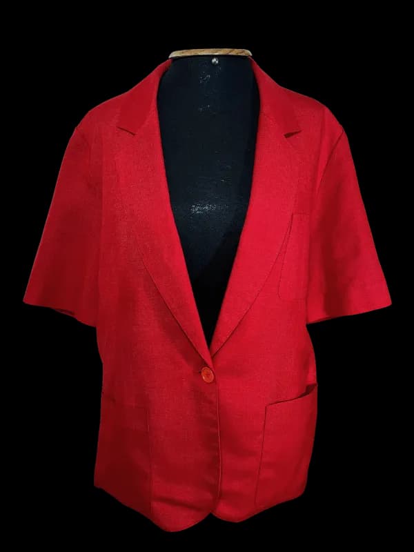 Blazer vermelho manga curta