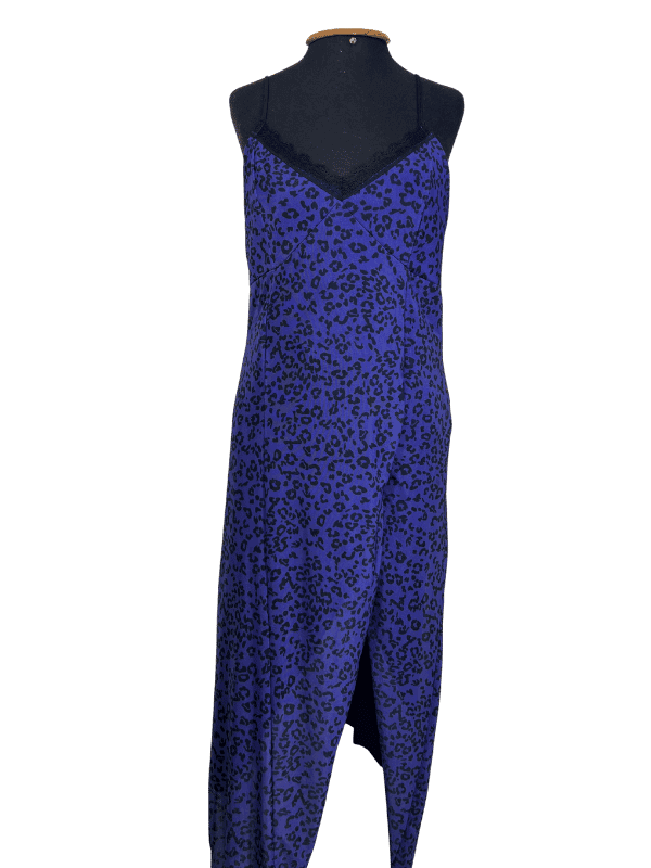 Vestido Slip Animal Print Azul