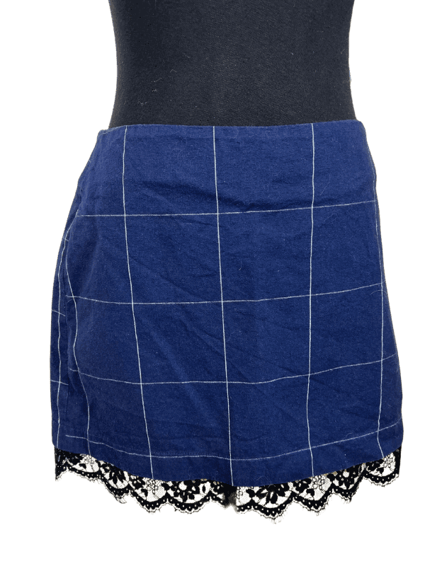 Saia Xadrez Windowpane Azul-Marinho