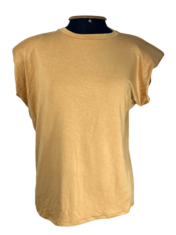Camiseta Mostarda Básica com ombreiras
