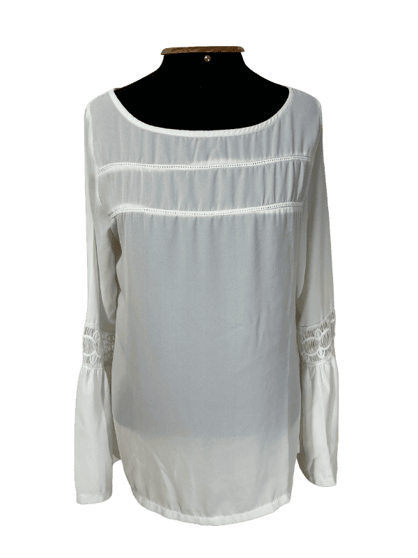Blusa Off-White Manga Longa