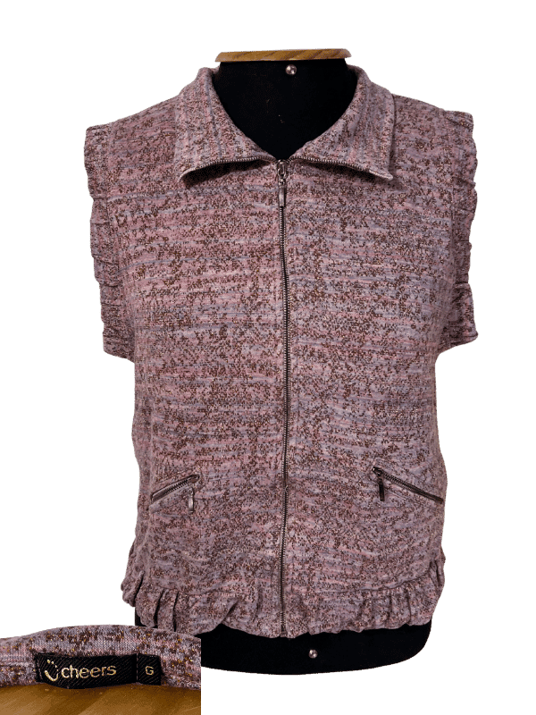 Colete Tweed Rosa Mesclado