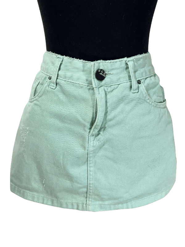 Saia Jeans Verde Menta