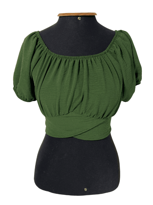 Blusa Cropped Verde Militar