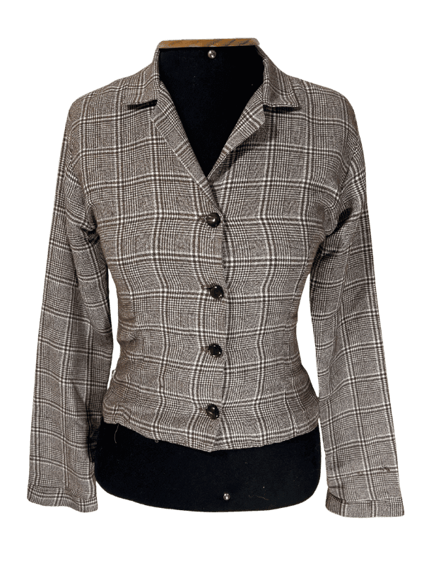 Blazer Pied-de-Poule Marrom