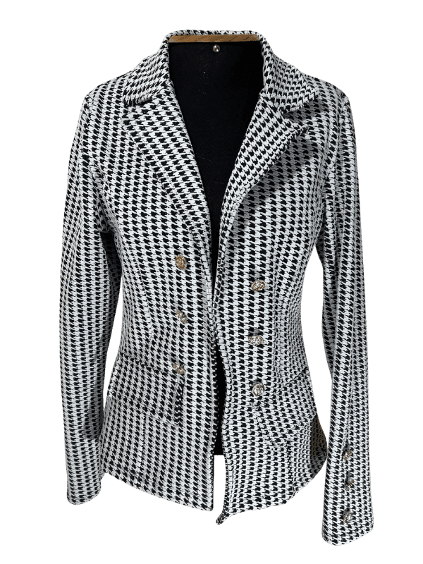 Blazer Pied-de-Poule Preto e Branco
