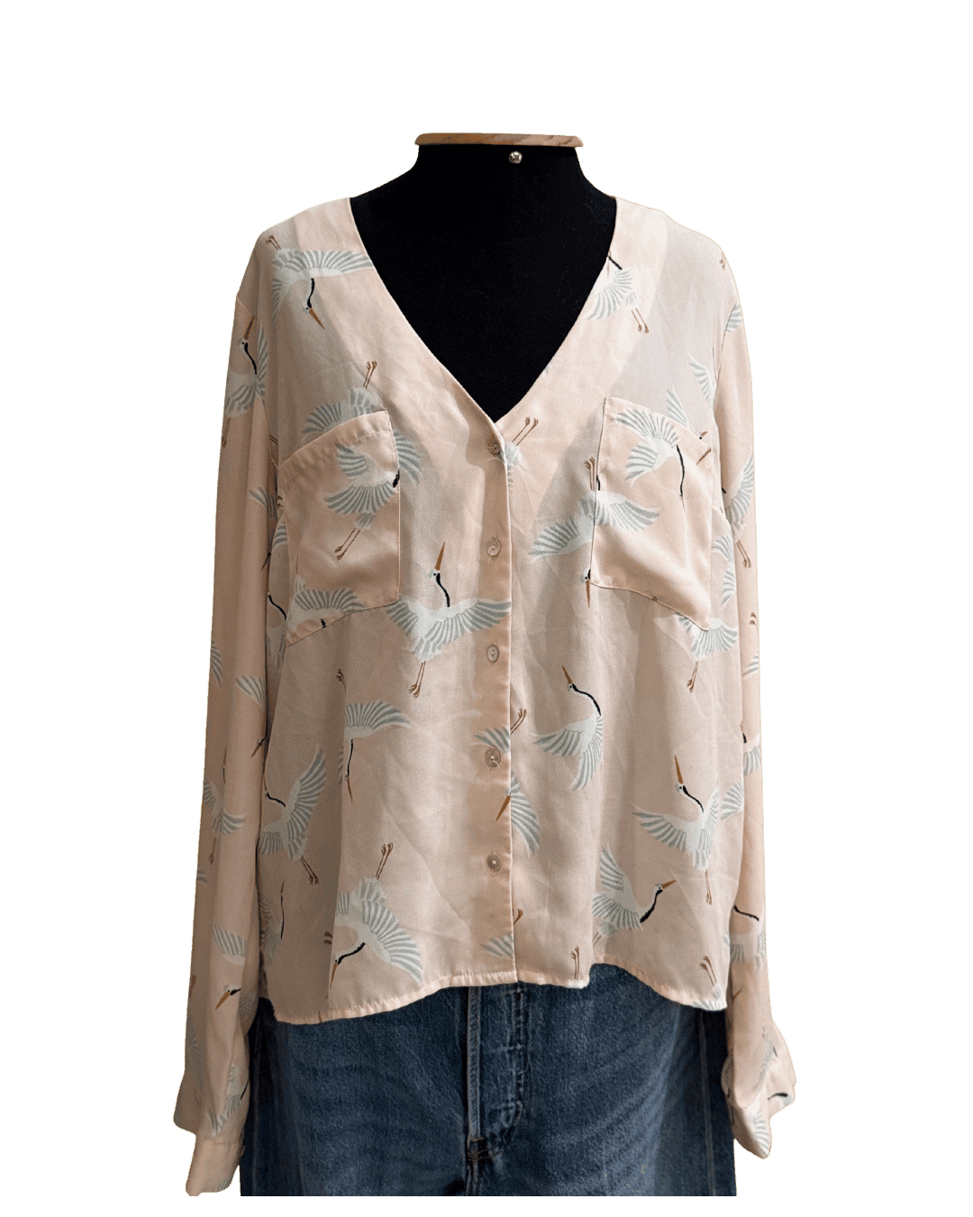 Camisa Fluida Rosa Cisne